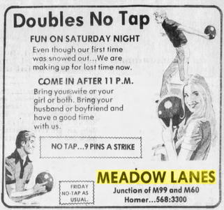 Meadow Lanes (Homer Lanes) - January 1979 Ad
